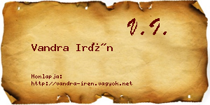 Vandra Irén névjegykártya